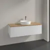 Villeroy & Boch Antao Тумба под раковину, 1 выдвижной ящик, 1200 x 360 x 500 mm, лицевая поверхность без текстурированной отделки, Glossy White Lacquer / Honey Oak K32051GF