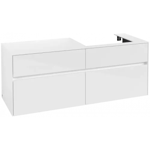 Villeroy & Boch Collaro Тумба под раковину, 4 выдвижных ящика, 1400 x 548 x 500 mm, Glossy White / Glossy White C08600DH