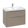 Тумба под раковину Villeroy & Boch Subway 3.0, с подсветкой, 2 выдвижных ящика, 772 x 579 x 462 мм, Taupe / Taupe