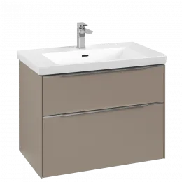 Тумба под раковину Villeroy & Boch Subway 3.0, с подсветкой, 2 выдвижных ящика, 772 x 579 x 462 мм, Taupe / Taupe