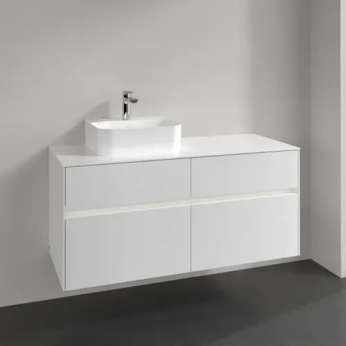 Villeroy & Boch Collaro Тумба под раковину, с подсветкой, 4 выдвижных ящика, 1200 x 548 x 500 mm, Glossy White / Glossy White C098B0DH