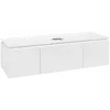 Villeroy & Boch Legato Тумба под раковину, 3 выдвижных ящика, 1400 x 380 x 500 mm, Glossy White / Glossy White B58500DH