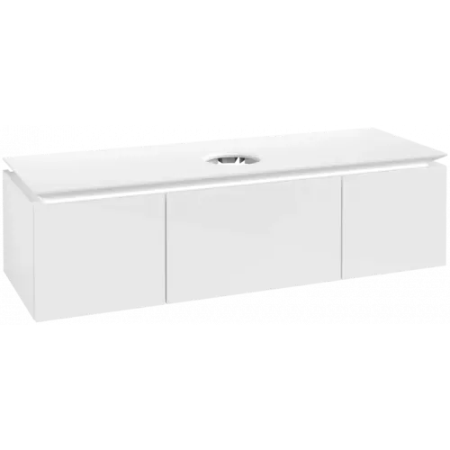 Villeroy & Boch Legato Тумба под раковину, 3 выдвижных ящика, 1400 x 380 x 500 mm, Glossy White / Glossy White B58500DH