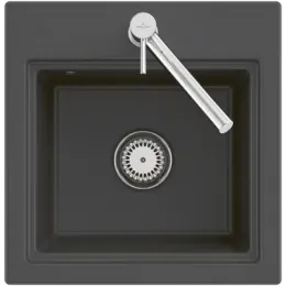 Villeroy & Boch Subway Style 50 S Flat Мойка, включая Комплект слива с эксцентриком, сливная решетка , выкл Керамика, 500 x 510 mm, Snow White CeramicPlus 335A2FKG