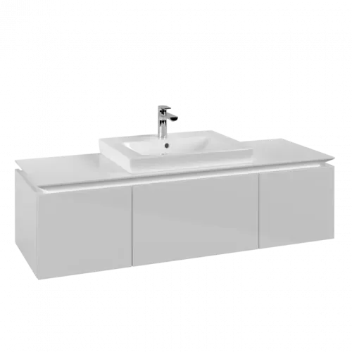 Villeroy & Boch Legato Тумба под раковину, 3 выдвижных ящика, 1400 x 380 x 500 mm, Glossy White / Glossy White B68400DH