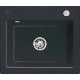 Villeroy & Boch Subway 60 S Мойка, включая Комплект слива с эксцентриком, выкл Керамика, 600 x 510 mm, Ebony CeramicPlus 330902S5