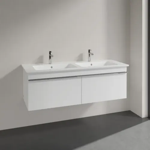 Villeroy & Boch Venticello Тумба под раковину, 2 выдвижных ящика, 1253 x 420 x 502 mm, Glossy White / Glossy White A93901DH