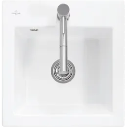 Villeroy & Boch Subway 50 S Мойка, включая Комплект слива с ручным управлением, выкл Керамика, 525 x 510 mm, Альпийский белый CeramicPlus 331501R1