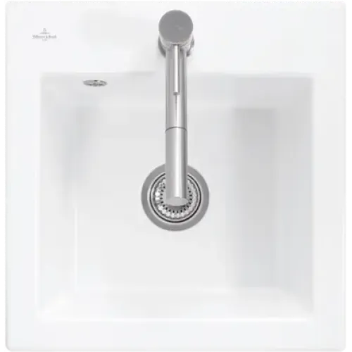 Villeroy & Boch Subway 50 S Мойка, включая Комплект слива с ручным управлением, выкл Керамика, 525 x 510 mm, Альпийский белый CeramicPlus 331501R1