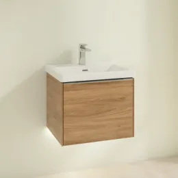 Villeroy & Boch Subway 3.0 Тумба под раковину, с подсветкой, 1 выдвижной ящик, 523 x 429 x 448 mm, Oak Kansas C579L0RH
