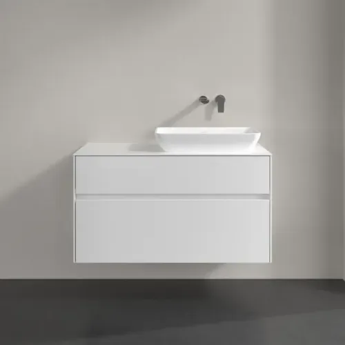 Villeroy & Boch Collaro Тумба под раковину, с подсветкой, 2 выдвижных ящика, 1000 x 548 x 500 mm, Glossy White / Glossy White C111B0DH