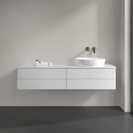 Villeroy & Boch Antao Тумба под раковину, с подсветкой, 4 выдвижных ящика, 1600 x 360 x 500 mm, лицевая поверхность без текстурированной отделки, Glossy White Lacquer / Glossy White Lacquer L27010GF