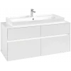 Villeroy & Boch Collaro Тумба под раковину, с подсветкой, 4 выдвижных ящика, 1200 x 548 x 500 mm, Glossy White / Glossy White C091B0DH