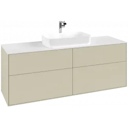 Villeroy & Boch Finion Тумба под раковину, с подсветкой, 4 выдвижных ящика, 1600 x 603 x 501 mm, Silk Grey Matt Lacquer G32100HJ