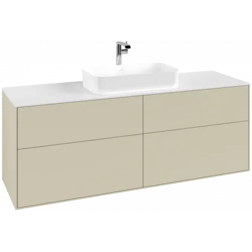 Villeroy & Boch Finion Тумба под раковину, с подсветкой, 4 выдвижных ящика, 1600 x 603 x 501 mm, Silk Grey Matt Lacquer G32100HJ