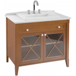 Villeroy & Boch Hommage тумба под раковину с раковиной, 1 выдвижной ящик, 2 двери, 985 x 905 x 620 mm, Walnut/Grey-White Marble / Walnut/Grey-White Marble 897963R1