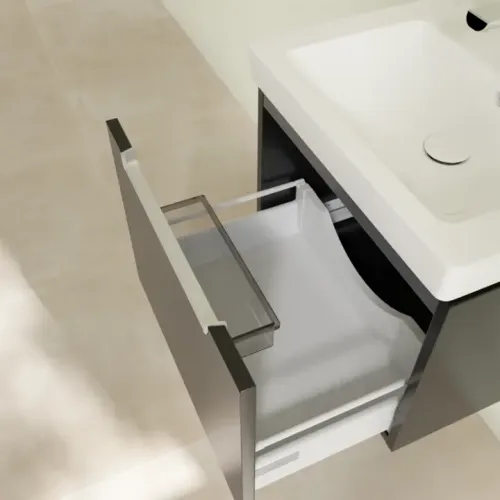 Villeroy & Boch Subway 2.0 Тумба под раковину, 1 выдвижной ящик, 537 x 420 x 423 mm, Black Matt Lacquer A68600PD