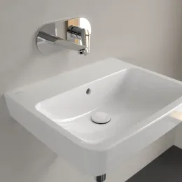 Villeroy & Boch O.novo Pаковина, 550 x 460 x 175 mm, Альпийский белый CeramicPlus, с переливом, задняя сторона и нижняя сторона шлифованные 4A41MLR1