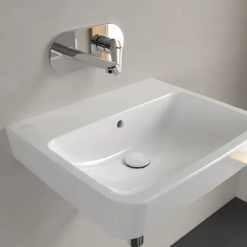 Villeroy & Boch O.novo Pаковина, 550 x 460 x 175 mm, Альпийский белый CeramicPlus, с переливом, задняя сторона и нижняя сторона шлифованные 4A41MLR1