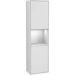 Villeroy & Boch Finion Шкаф-пенал, с подсветкой, 2 двери, 418 x 1516 x 270 mm, White Matt Lacquer / White Matt Lacquer F470MTMT