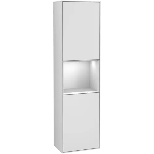 Villeroy & Boch Finion Шкаф-пенал, с подсветкой, 2 двери, 418 x 1516 x 270 mm, White Matt Lacquer / White Matt Lacquer F470MTMT
