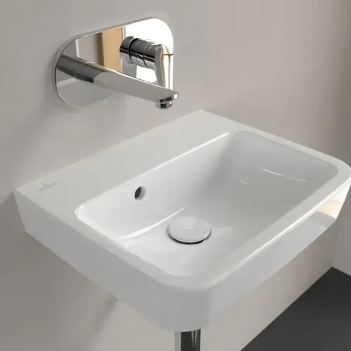 Villeroy & Boch O.novo Раковина компактная, 450 x 370 x 160 mm, Альпийский белый, с переливом, задняя сторона и нижняя сторона шлифованные 43444J01