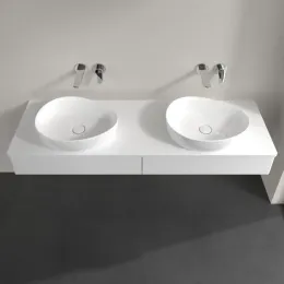 Villeroy & Boch Antao Тумба под раковину, с подсветкой, 2 выдвижных ящика, 1600 x 190 x 500 mm, лицевая поверхность без текстурированной отделки, Glossy White Lacquer / Glossy White Lacquer L17010GF
