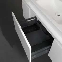 Villeroy & Boch Legato Тумба под раковину, с подсветкой, 3 выдвижных ящика, 1200 x 380 x 500 mm, Glossy White / Glossy White B696L0DH