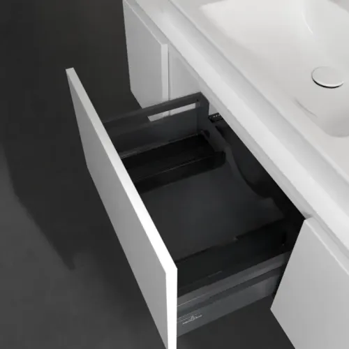 Villeroy & Boch Legato Тумба под раковину, с подсветкой, 3 выдвижных ящика, 1200 x 380 x 500 mm, Glossy White / Glossy White B696L0DH
