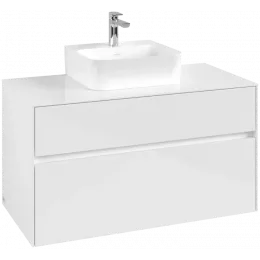 Villeroy & Boch Collaro Тумба под раковину, 2 выдвижных ящика, 1000 x 548 x 500 mm, Glossy White / Glossy White C09400DH