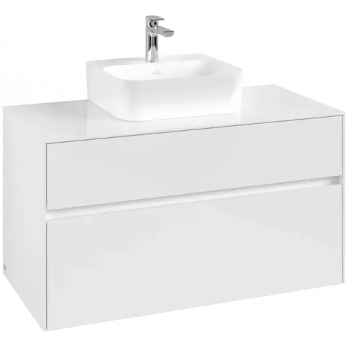 Villeroy & Boch Collaro Тумба под раковину, 2 выдвижных ящика, 1000 x 548 x 500 mm, Glossy White / Glossy White C09400DH