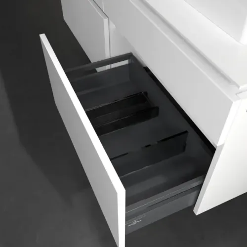 Villeroy & Boch Legato Тумба под раковину, с подсветкой, 4 выдвижных ящика, 1400 x 550 x 500 mm, Glossy White / Glossy White B616L0DH