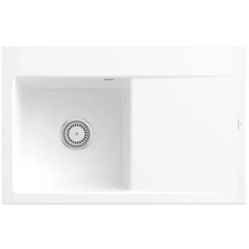 Villeroy & Boch Subway Style 45 Мойка, включая Комплект слива с ручным управлением, выкл Керамика, 780 x 510 mm, Альпийский белый CeramicPlus 334801R1