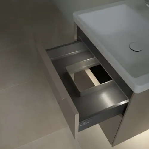 Villeroy & Boch Subway 3.0 Тумба под раковину, с подсветкой, 2 выдвижных ящика, 572 x 576 x 478 mm, Taupe C578L2VM