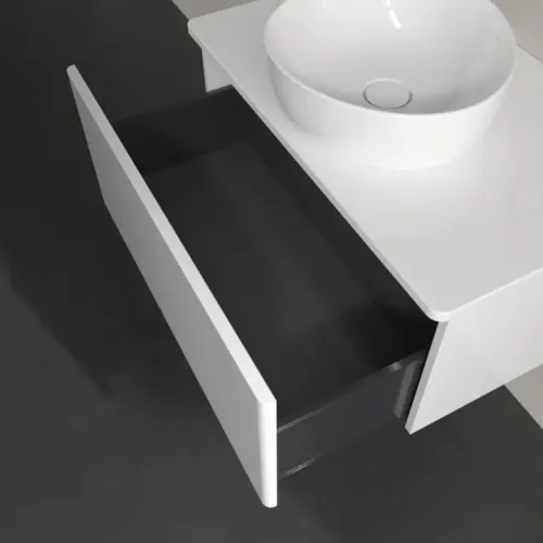 Villeroy & Boch Antao Тумба под раковину, с подсветкой, 1 выдвижной ящик, 800 x 360 x 500 mm, лицевая поверхность без текстурированной отделки, Glossy White Lacquer / Glossy White Lacquer L30010GF