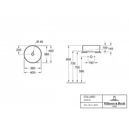 Раковина накладная Villeroy & Boch Collaro 40 x 40 см CeramicPlus 4A1840R1