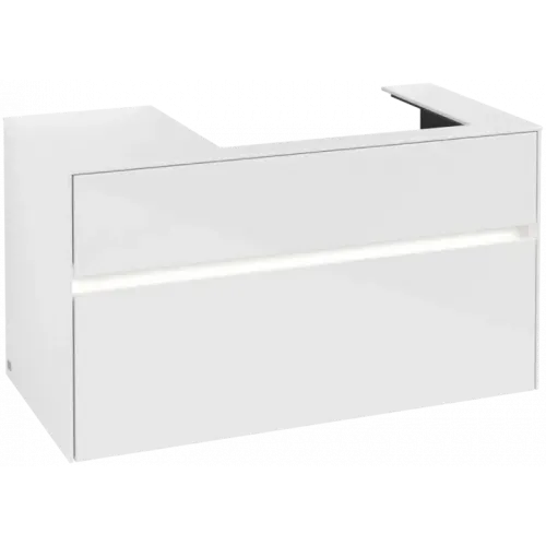 Villeroy & Boch Collaro Тумба под раковину, с подсветкой, 2 выдвижных ящика, 1000 x 548 x 500 mm, Glossy White / Glossy White C018B0DH