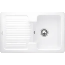 Villeroy & Boch Condor 45 Мойка, включая Комплект слива с ручным управлением, выкл Керамика, 800 x 510 mm, Альпийский белый CeramicPlus 674501R1
