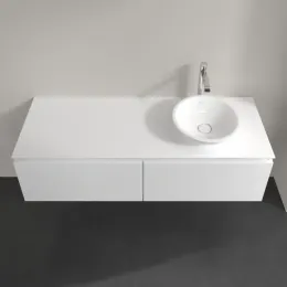 Villeroy & Boch Legato Тумба под раковину, 2 выдвижных ящика, 1400 x 380 x 500 mm, Glossy White / Glossy White B58900DH