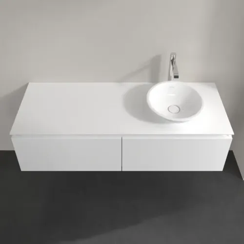 Villeroy & Boch Legato Тумба под раковину, 2 выдвижных ящика, 1400 x 380 x 500 mm, Glossy White / Glossy White B58900DH