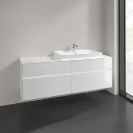 Villeroy & Boch Collaro Тумба под раковину, с подсветкой, 4 выдвижных ящика, 1600 x 548 x 500 mm, Glossy White / Glossy White C027B0DH