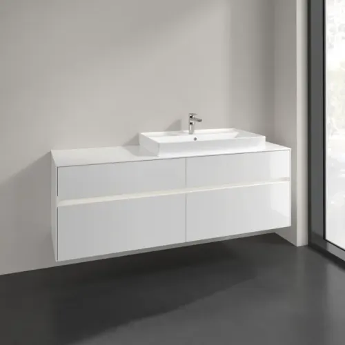 Villeroy & Boch Collaro Тумба под раковину, с подсветкой, 4 выдвижных ящика, 1600 x 548 x 500 mm, Glossy White / Glossy White C027B0DH