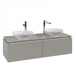 Villeroy & Boch Legato Тумба под раковину, 2 выдвижных ящика, 1400 x 380 x 500 mm, Soft Grey / Soft Grey B59100VK
