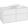 Villeroy & Boch Finion Тумба под раковину, с подсветкой, 4 выдвижных ящика, 1200 x 603 x 501 mm, Glossy White Lacquer GA3100GF
