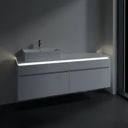 Villeroy & Boch Legato Тумба под раковину, с подсветкой, 4 выдвижных ящика, 1600 x 550 x 500 mm, Glossy White / Glossy White B673L0DH