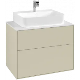 Villeroy & Boch Finion Тумба под раковину, с подсветкой, 2 выдвижных ящика, 800 x 603 x 501 mm, Silk Grey Matt Lacquer G09100HJ