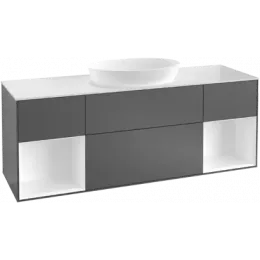 Villeroy & Boch Finion Тумба под раковину, с подсветкой, 4 выдвижных ящика, 1600 x 603 x 501 mm, Silk Grey Matt Lacquer / Silk Grey Matt Lacquer G981HJHJ