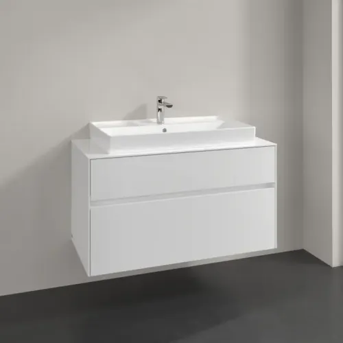 Villeroy & Boch Collaro Тумба под раковину, 2 выдвижных ящика, 1000 x 548 x 500 mm, Glossy White / Glossy White C02000DH