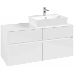Villeroy & Boch Collaro Тумба под раковину, с подсветкой, 4 выдвижных ящика, 1200 x 548 x 500 mm, Glossy White / Glossy White C130B0DH