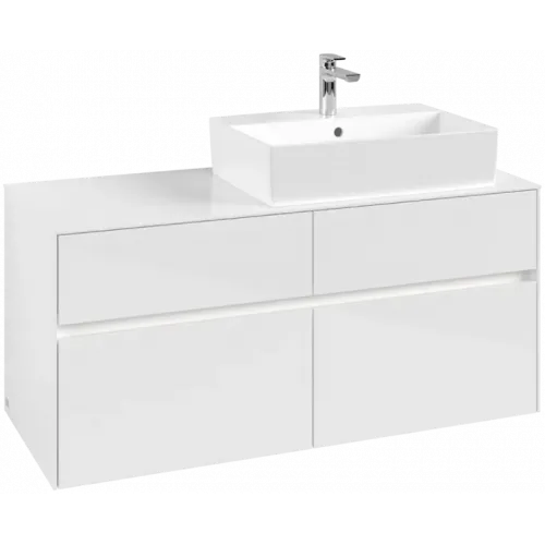 Villeroy & Boch Collaro Тумба под раковину, с подсветкой, 4 выдвижных ящика, 1200 x 548 x 500 mm, Glossy White / Glossy White C130B0DH